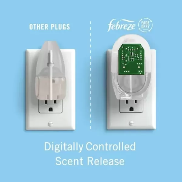 Febreze Odor-Fighting Fade Defy PLUG Air Freshener, Mountain, Ocean, Amber,  .87 fl. oz. Oil Refills)