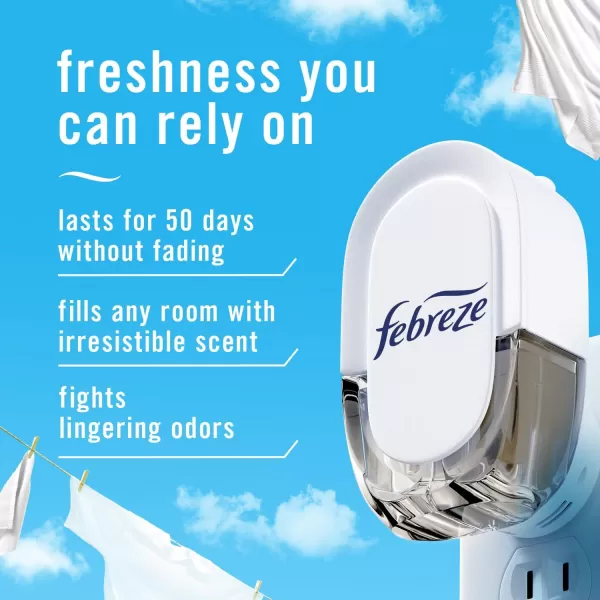 Febreze Odor-Fighting Fade Defy PLUG Air Freshener, Mountain, Ocean, Amber,  .87 fl. oz. Oil Refills)