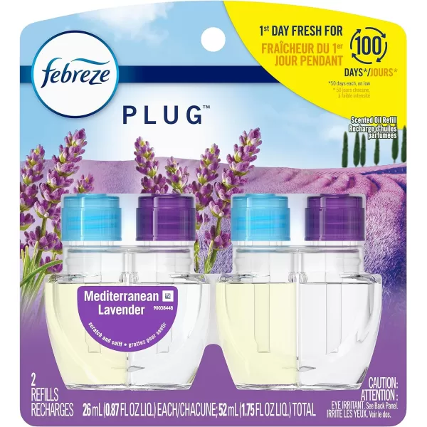 Febreze Odor-Fighting Fade Defy PLUG Air Freshener, Mountain, Ocean, Amber,  .87 fl. oz. Oil Refills)