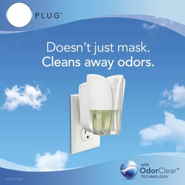 Febreze Odor-Fighting Fade Defy PLUG Air Freshener, Mountain, Ocean, Amber,  .87 fl. oz. Oil Refills)