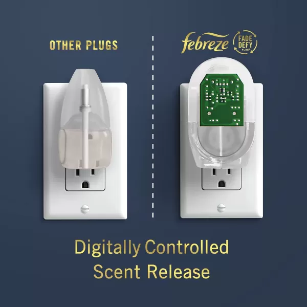 Febreze Odor-Fighting Fade Defy PLUG Air Freshener, Mountain, Ocean, Amber,  .87 fl. oz. Oil Refills)