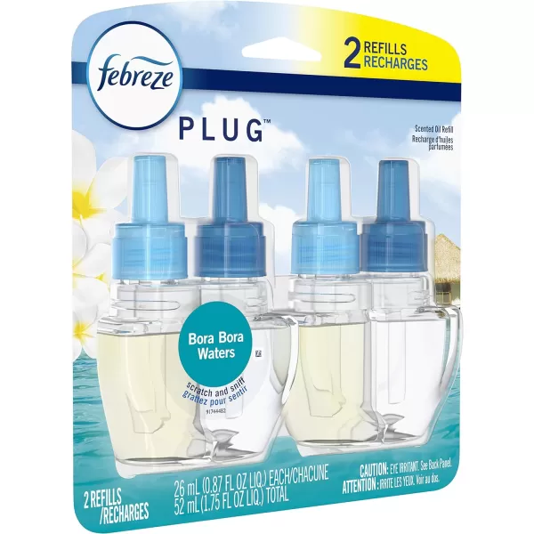 Febreze Odor-Fighting Fade Defy PLUG Air Freshener, Mountain, Ocean, Amber,  .87 fl. oz. Oil Refills)