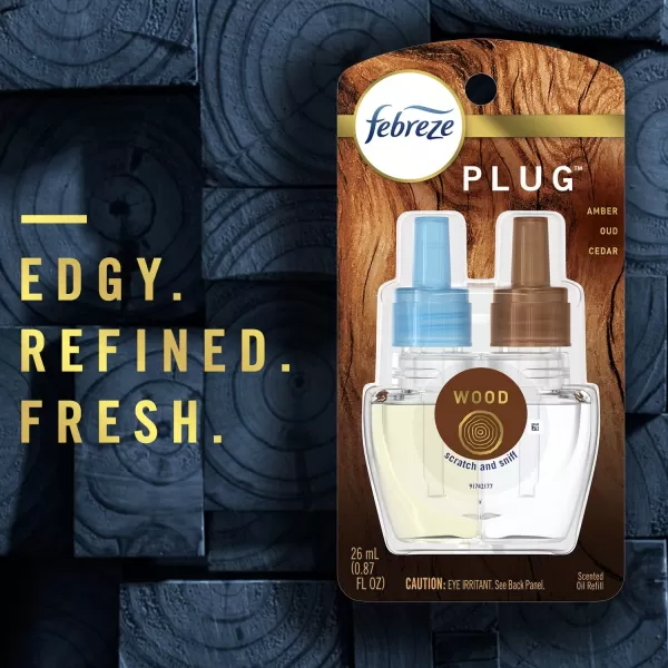 Febreze Odor-Fighting Fade Defy PLUG Air Freshener, Mountain, Ocean, Amber,  .87 fl. oz. Oil Refills)