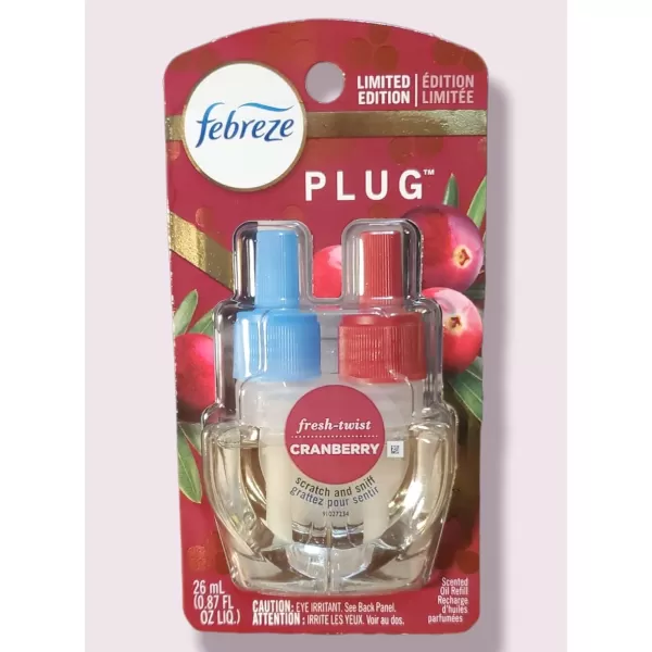 Febreze Odor-Fighting Fade Defy PLUG Air Freshener, Mountain, Ocean, Amber,  .87 fl. oz. Oil Refills)