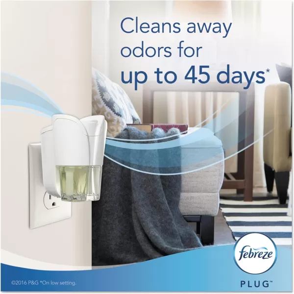 Febreze Odor-Fighting Fade Defy PLUG Air Freshener, Mountain, Ocean, Amber,  .87 fl. oz. Oil Refills
