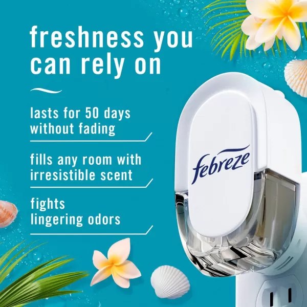 Febreze Odor-Fighting Fade Defy PLUG Air Freshener, Mountain, Ocean, Amber,  .87 fl. oz. Oil Refills)