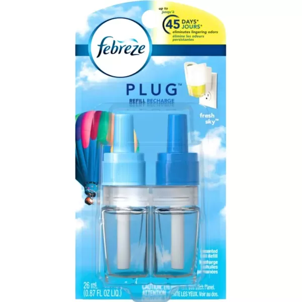 Febreze Odor-Fighting Fade Defy PLUG Air Freshener, Mountain, Ocean, Amber,  .87 fl. oz. Oil Refills)