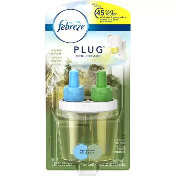 Febreze Odor-Fighting Fade Defy PLUG Air Freshener, Mountain, Ocean, Amber,  .87 fl. oz. Oil Refills)