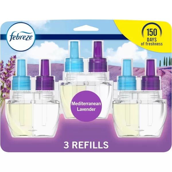 Febreze Odor-Fighting Fade Defy PLUG Air Freshener, Mountain, Ocean, Amber,  .87 fl. oz. Oil Refills)