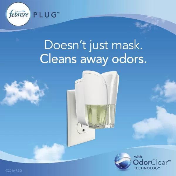 Febreze Odor-Fighting Fade Defy PLUG Air Freshener, Mountain, Ocean, Amber,  .87 fl. oz. Oil Refills)