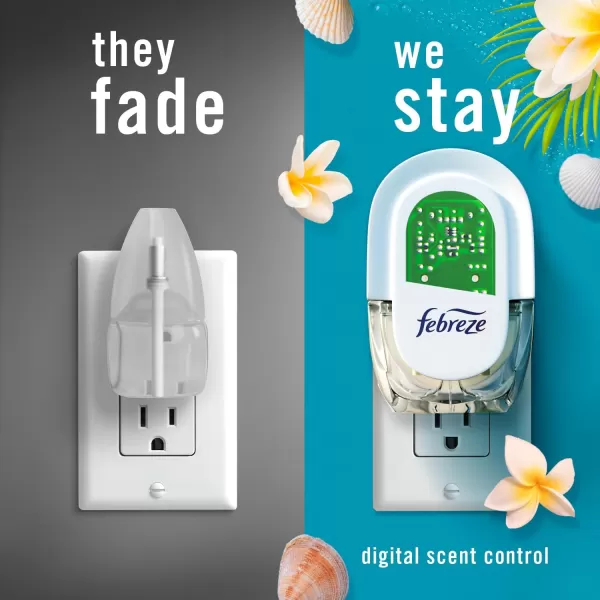 Febreze Odor-Fighting Fade Defy PLUG Air Freshener, Mountain, Ocean, Amber,  .87 fl. oz. Oil Refills)