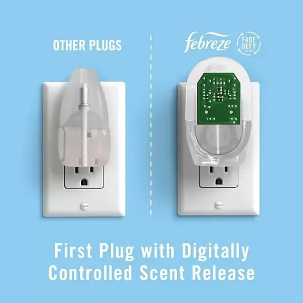 Febreze Plug In Air Fresheners For Home, Air Freshener Plug In, Gain Scent, Odor Fighter for Strong Odors, 1 Warmer + 2 Oil Refills