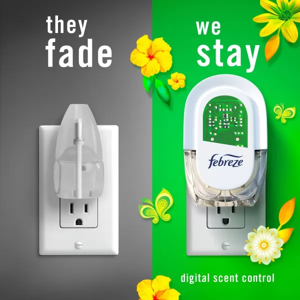 Febreze Plug In Air Fresheners For Home, Air Freshener Plug In, Gain Scent, Odor Fighter for Strong Odors, 1 Warmer + 2 Oil Refills