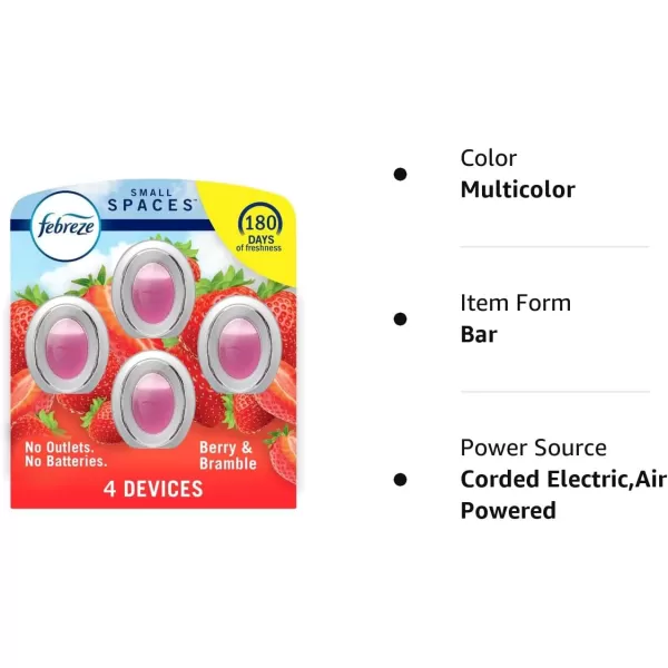 Febreze Small Spaces Air Freshener, Wild Berries, Odor Fighter for Strong Odors )