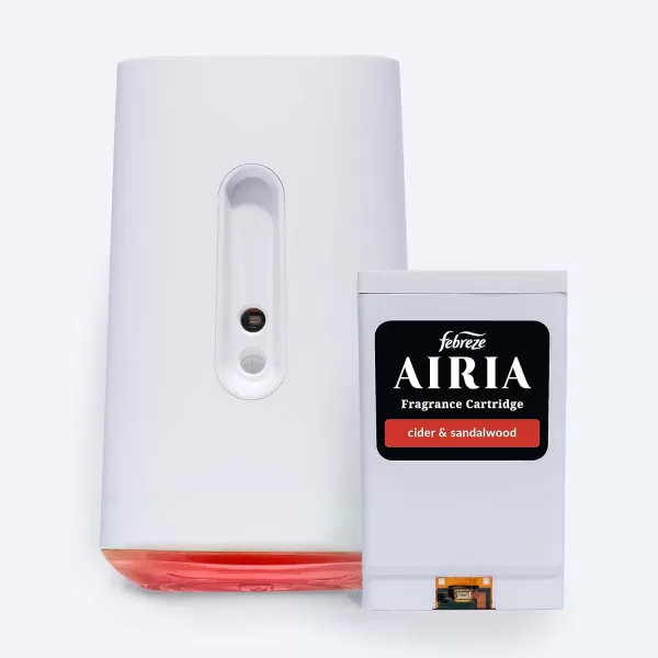 Febreze Smart WiFi App-Controlled Aromatherapy Diffuser Starter Kit with Warm Cider &amp; Spicy Woods Fragrance Cartridge  1 Fl Oz )