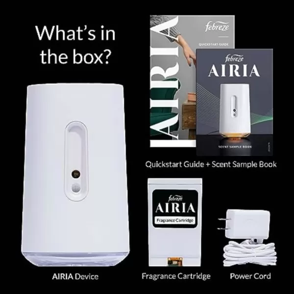 Febreze Smart WiFi App-Controlled Aromatherapy Diffuser Starter Kit with Warm Cider &amp; Spicy Woods Fragrance Cartridge)