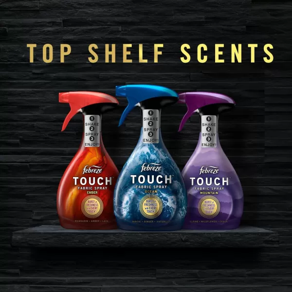 Febreze Touch Fabric Spray, Sneaker Balls Alternative, Couch Cleaner, Fabric Refresher Spray, Ocean &amp; Mountain, 16.9 oz, Pack of 2