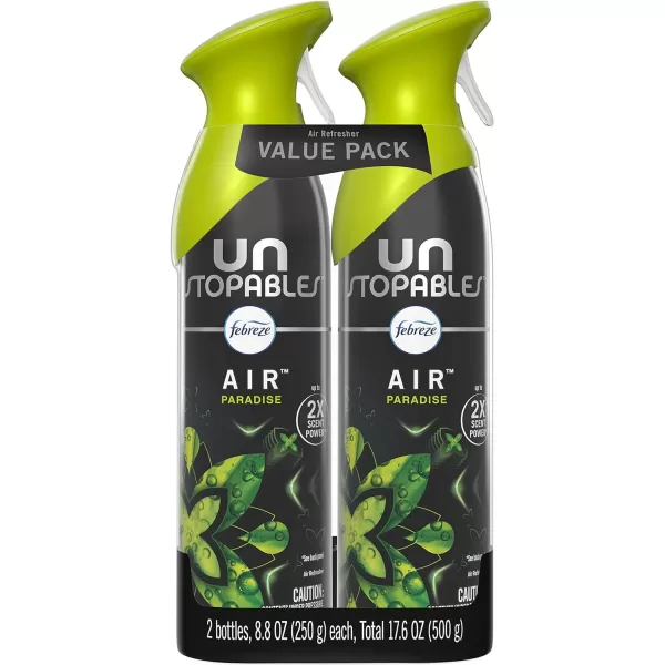 Febreze Unstopables Air Effects Odor-Fighting Air Freshener Paradise, 8.8 oz. Aerosol Can, Pack of 3)