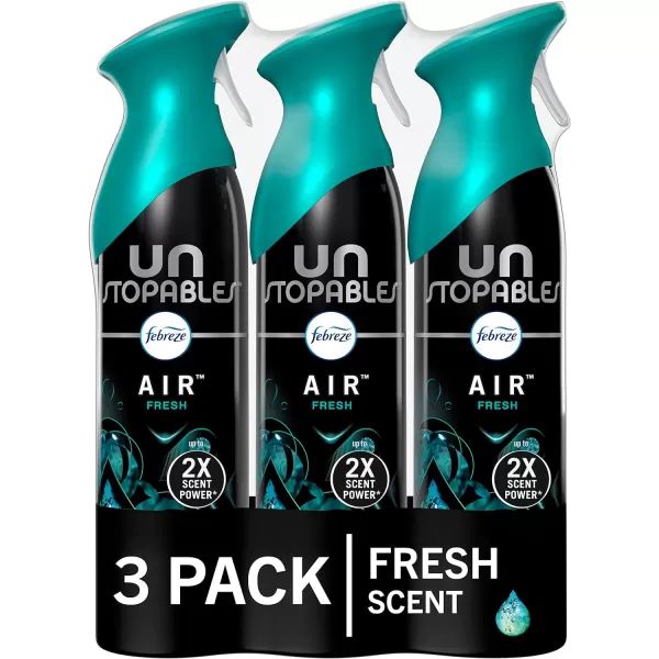 Febreze Unstopables Air Effects Odor-Fighting Air Freshener Paradise, 8.8 oz. Aerosol Can, Pack of 3)