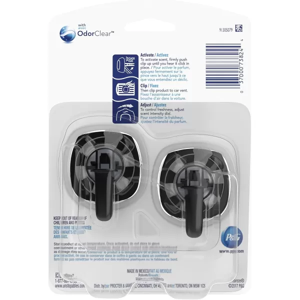 Febreze Unstopables Car Odor-Fighting Car Freshener Vent Clip Fresh Scent, .07 oz. Car Vent Clip, Pack of 4)