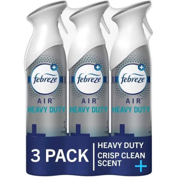 Febreze Air Freshener Spray/Deodorizer Odor Fighter Spray For Strong Odors, Heavy Duty Crisp Clean Scent, 8.8 Oz , Bathroom Air Refresher