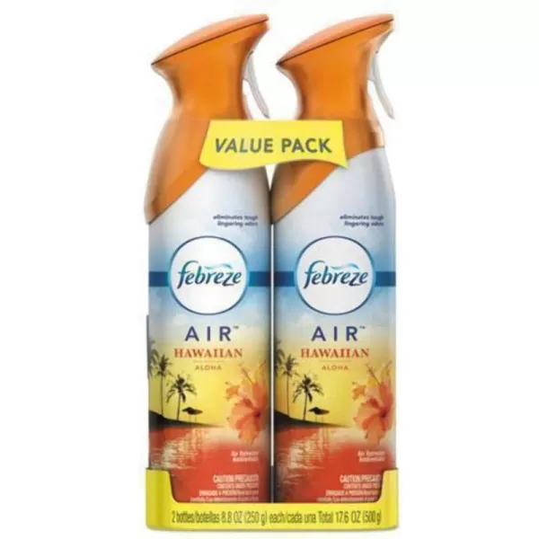Febreze Air Freshener and Odor Eliminator Spray, Linen &amp; Sky and Hawaiian Aloha Scents, 8.8oz )