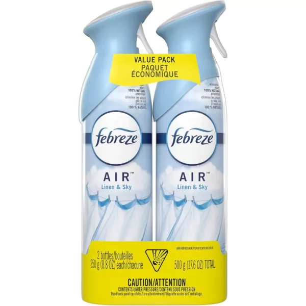 Febreze Air Freshener and Odor Eliminator Spray, Linen &amp; Sky and Hawaiian Aloha Scents, 8.8oz )