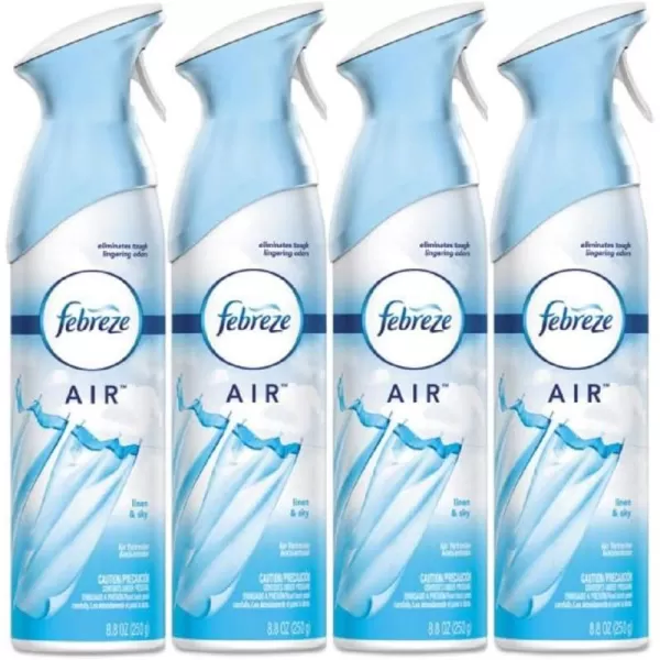 Febreze Air Freshener and Odor Eliminator Spray, Linen &amp; Sky and Hawaiian Aloha Scents, 8.8oz )