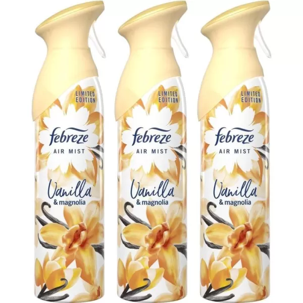 Febreze Air Mist Odor-Fighting Air Freshener Mixed Scent, Southern Lilac Mornings, Georgia Peach Orchard, Sweet Watermelon Vine, 8.8 oz. Aerosol Can, Pack of 3