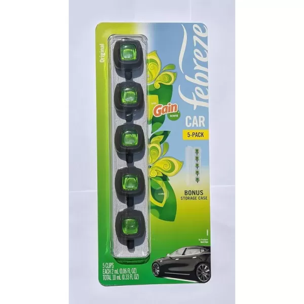 Febreze Car Air Freshener Vent Clip Gain Original Scent, 06 oz. Car Vent Clip, 2 Count)