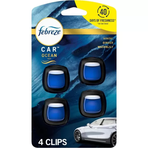Febreze Car Air Freshener Vent Clips, 2 Linen &amp; Sky and 2 Hawaiian Aloha scents, 4 total clips)