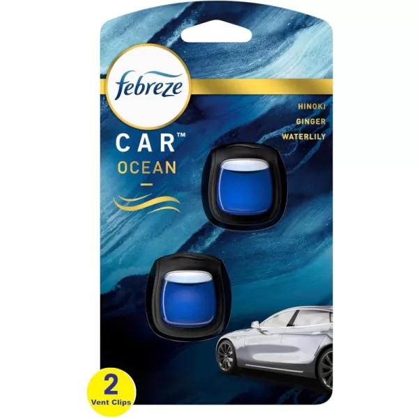 Febreze Car Air Freshener Vent Clips, 2 Linen &amp; Sky and 2 Hawaiian Aloha scents, 4 total clips)