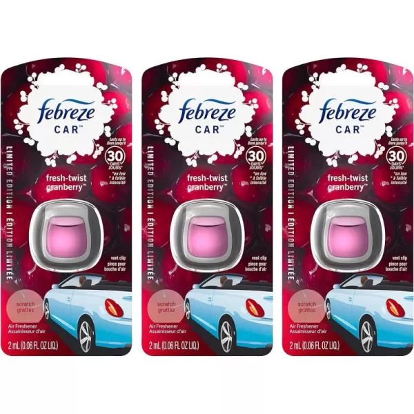 Febreze Car Air Freshener Vent Clips, 2 Linen &amp; Sky and 2 Hawaiian Aloha scents, 4 total clips)