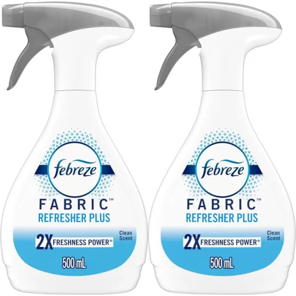 Febreze Fabric Spray, Odor Fighter for Strong Odor, Refresher Spray PLUS with Clean Scent, 16.9 Fl Oz )