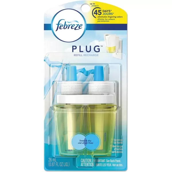 Febreze Odor-Fighting Fade Defy PLUG Air Freshener, Mountain, Ocean, Amber,  .87 fl. oz. Oil Refills