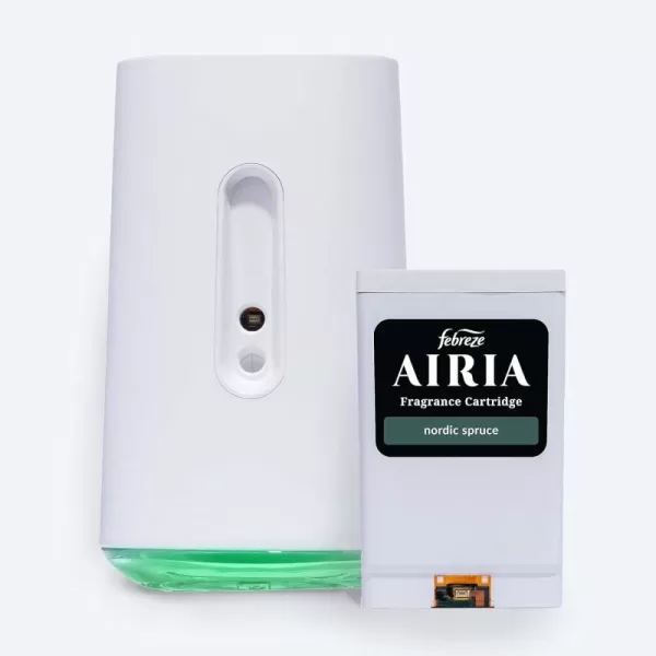 Febreze Smart WiFi App-Controlled Aromatherapy Diffuser Starter Kit with Warm Cider &amp; Spicy Woods Fragrance Cartridge  1 Fl Oz )