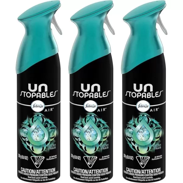 Febreze Unstopables Air Effects Odor-Fighting Air Freshener Paradise, 8.8 oz. Aerosol Can, Pack of 3)