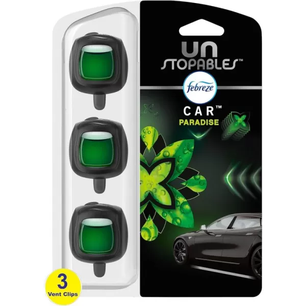 Febreze Unstopables Car Odor-Fighting Car Freshener Vent Clip Fresh Scent, .07 oz. Car Vent Clip, Pack of 4)