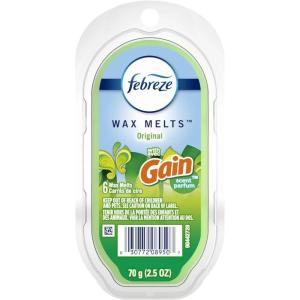 imageFebreze Wax Melts Air Freshener and Odor Fighter for Strong Odor Gain Original Scent 4 Pack 6 Cubes Each275 Ounce Pack of 1