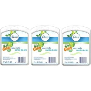 imageFebreze Wax Melts Air Freshener and Odor Fighter for Strong Odor Gain Original Scent 4 Pack 6 Cubes Each275 Ounce Pack of 3