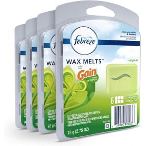 imageFebreze Wax Melts Air Freshener and Odor Fighter for Strong Odor Gain Original Scent 4 Pack 6 Cubes Each275 Ounce Pack of 4