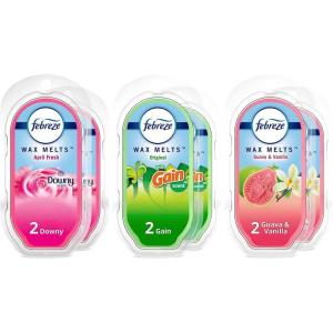 imageFebreze Wax Melts Wax Warmer Cubes 25 oz Pack of 6 Guava ampamp Vanilla Downy April Fresh Gain Original Scent 6 Cubes Each OdorFighting ScentedVanilla