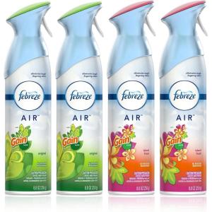 imageFebreze Air Freshener and Odor Eliminator Spray Gain Original and Island Fresh Scents 88oz Pack of 4