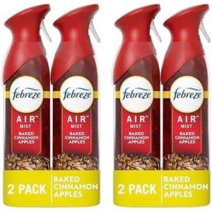 imageFebreze Air Mist Air Freshener Spray OdorFighting Room Spray Air Fresheners for Home and Bathroom and Kitchen Aerosol Can Baked Cinnamon Apples Scent 88oz 2 Count88 Ounce Pack of 4