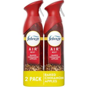 imageFebreze Air Mist Air Freshener Spray OdorFighting Room Spray Air Fresheners for Home and Bathroom and Kitchen Aerosol Can Baked Cinnamon Apples Scent 88oz 2 Count88 Ounce Pack of 2