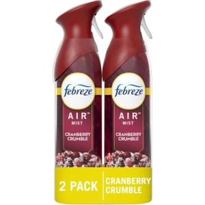 imageFebreze Air Mist Air Freshener Spray OdorFighting Room Spray Air Fresheners for Home and Bathroom and Kitchen Aerosol Can Cranberry Crumble Scent 88oz 2 Count88 Ounce Pack of 2