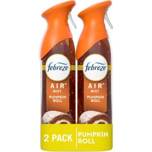 imageFebreze Air Mist Air Freshener Spray OdorFighting Room Spray Air Fresheners for Home and Bathroom and Kitchen Aerosol Can Pumpkin Roll Scent 88oz 2 Count