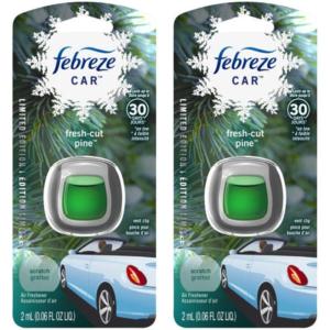 imageFebreze Car Air Fresheners 2 Linen ampamp Sky and 2 Hawaiian Aloha Scents Odor Eliminator for Strong Odors 4 Count006 Fl Oz Pack of 2