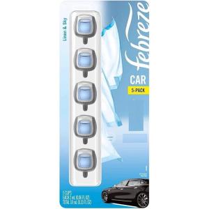imageFebreze Car Air Fresheners 2 Linen ampamp Sky and 2 Hawaiian Aloha Scents Odor Eliminator for Strong Odors 4 Count007 Fl Oz Pack of 5