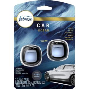 imageFebreze Car Air Fresheners 2 Linen ampamp Sky and 2 Hawaiian Aloha Scents Odor Eliminator for Strong Odors 4 Count014 Fl Oz Pack of 1
